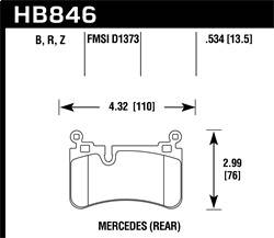 Hawk Performance - Street Race Disc Brake Pad - Hawk Performance HB846R.534 - Image 1
