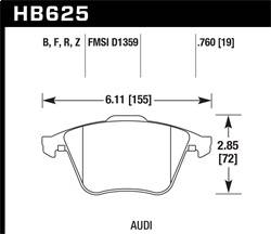 Hawk Performance - Performance Ceramic Disc Brake Pad - Hawk Performance HB625Z.760 - Image 1