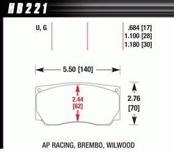 Hawk Performance - Disc Brake Pad - Hawk Performance HB221U1.180 - Image 1