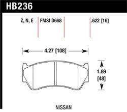 Hawk Performance - Disc Brake Pad - Hawk Performance HB236Z.622 - Image 1