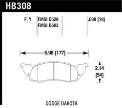 Hawk Performance - Disc Brake Pad - Hawk Performance HB308Y.689 - Image 1