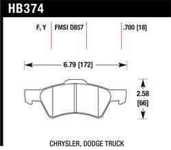 Hawk Performance - Disc Brake Pad - Hawk Performance HB374F.700 - Image 1