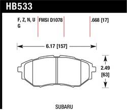Hawk Performance - Disc Brake Pad - Hawk Performance HB533U.855 - Image 1