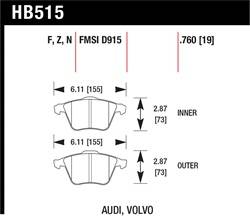 Hawk Performance - Disc Brake Pad - Hawk Performance HB515N.760 - Image 1