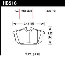 Hawk Performance - Disc Brake Pad - Hawk Performance HB516F.626 - Image 1