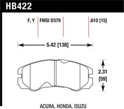 Hawk Performance - Disc Brake Pad - Hawk Performance HB422Y.610 - Image 1