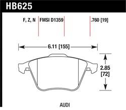 Hawk Performance - Disc Brake Pad - Hawk Performance HB625N.760 - Image 1