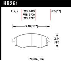 Hawk Performance - Disc Brake Pad - Hawk Performance HB261F.665 - Image 1