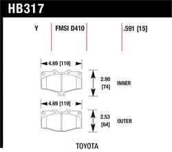 Hawk Performance - Disc Brake Pad - Hawk Performance HB317Y.591 - Image 1