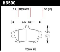 Hawk Performance - Disc Brake Pad - Hawk Performance HB500F.645 - Image 1