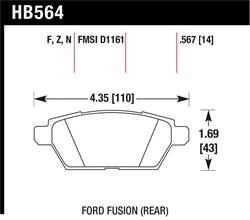 Hawk Performance - Disc Brake Pad - Hawk Performance HB564N.567 - Image 1