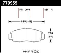 Hawk Performance - Premium OES Disc Brake Pads - Hawk Performance 770959 - Image 1