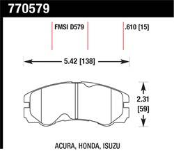 Hawk Performance - Premium OES Disc Brake Pads - Hawk Performance 770579 - Image 1