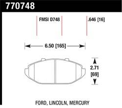 Hawk Performance - Premium OES Disc Brake Pads - Hawk Performance 770748 - Image 1