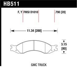 Hawk Performance - Disc Brake Pad - Hawk Performance HB511Y.790 - Image 1