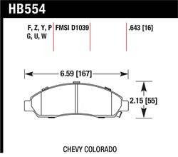 Hawk Performance - Disc Brake Pad - Hawk Performance HB554W.643 - Image 1