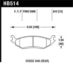 Hawk Performance - Disc Brake Pad - Hawk Performance HB514P.610 - Image 1