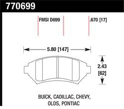 Hawk Performance - Premium OES Disc Brake Pads - Hawk Performance 770699 - Image 1