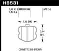 Performance Ceramic Disc Brake Pad - Hawk Performance HB531Z.570