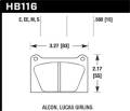 Black Disc Brake Pad - Hawk Performance HB116M.580