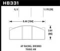 DTC-70 Disc Brake Pad - Hawk Performance HB331U1.17