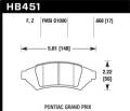 HPS Disc Brake Pad - Hawk Performance HB451F.668