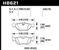 HPS Disc Brake Pad - Hawk Performance HB621F.638