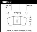 DTC-70 Disc Brake Pad - Hawk Performance HB192U.620