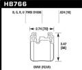 Performance Ceramic Disc Brake Pad - Hawk Performance HB766Z.624