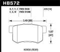 Blue 9012 Disc Brake Pad - Hawk Performance HB572E.570