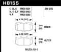 Black Disc Brake Pad - Hawk Performance HB155M.580