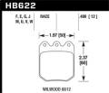 Black Disc Brake Pad - Hawk Performance HB622M.490