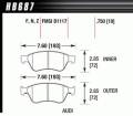 Disc Brake Pad - Hawk Performance HB687Z.650