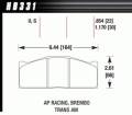 Disc Brake Pad - Hawk Performance HB331U1.170