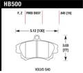 Disc Brake Pad - Hawk Performance HB500F.645