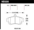 Disc Brake Pad - Hawk Performance HB500Z.645